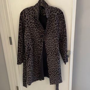 LOVE TOKEN Neoprene leopard wrap trench